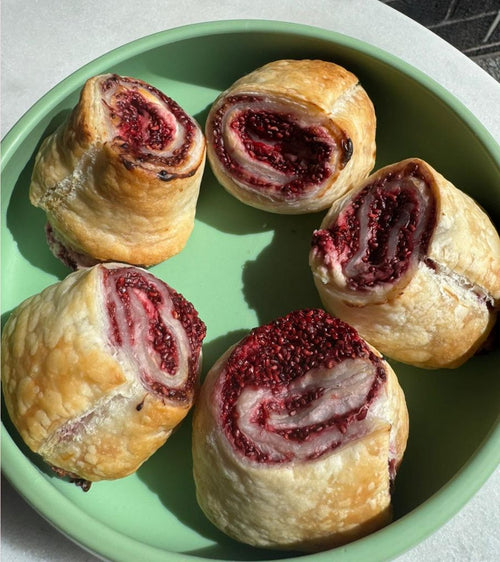 Raspberry and Cream Cheese Pinwheels - Starting Solids