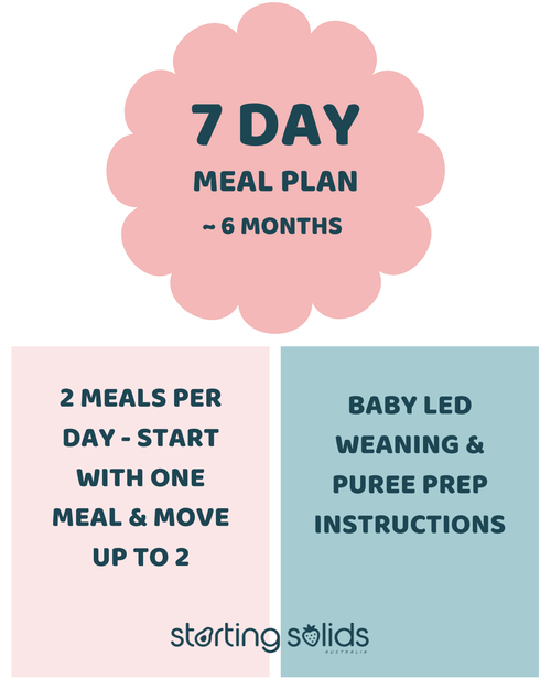 Starting Solids 7 Day Meal Plan ~ 6 Months Old - Starting Solids