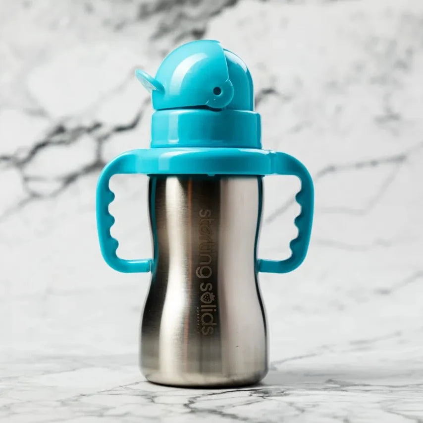Bubbie Tumbler - Baby Straw Cup in use