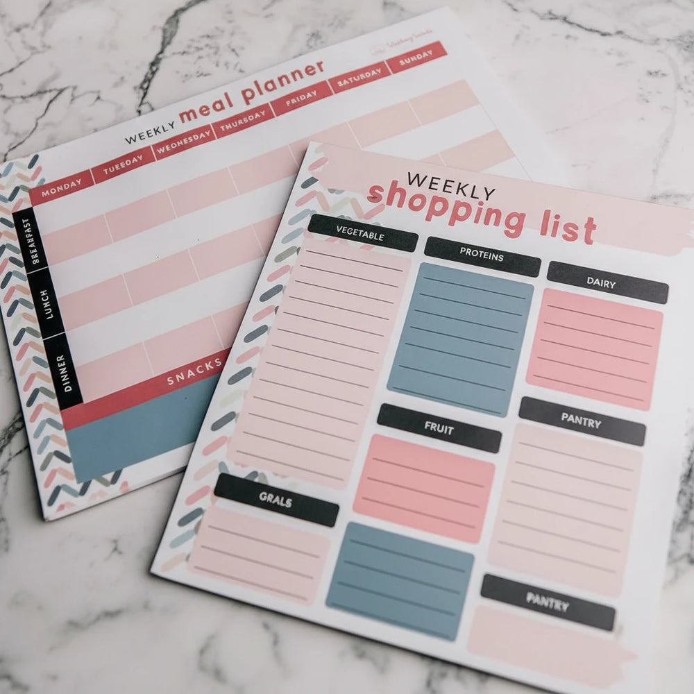 Starting Solids Meal Planning Notepad Pack in use