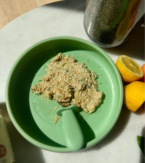 No Cook 5 Minute Baby Meal-Tahini Veggies with Avocado