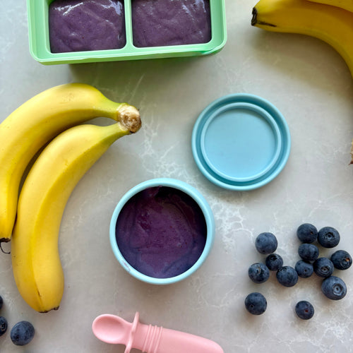 Banana, Blueberry & Quinoa Puree - Pouch Project - Starting Solids