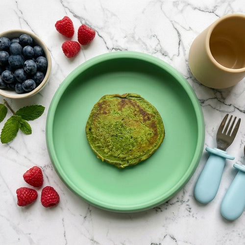 BLW Green Pancakes (Broccoli & Spinach Baby Recipe) - Starting Solids