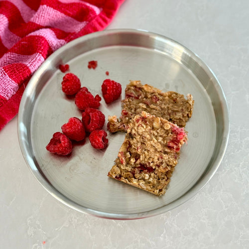 Raspberry & Peanut Butter Oat Bake | Baby & Toddler Friendly BLW Recipe - Starting Solids