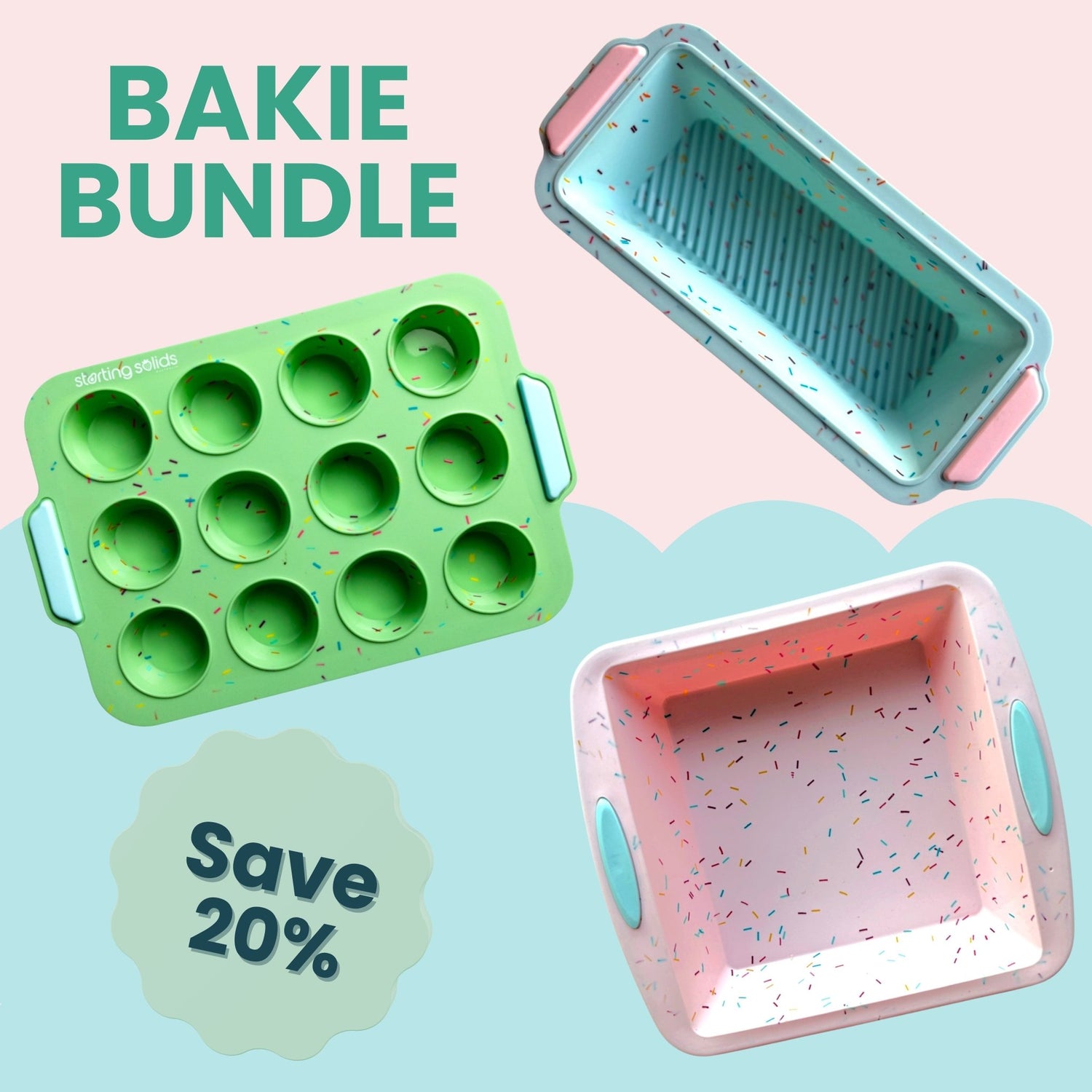 Bakie Bundle - Dainty Dozen, Little Loafie & Cutie Cakie Oven Trays - Starting Solids