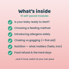 What's inside the crash course: 10 self-paced modules including readiness, allergens, choking vs gagging, nutrition
