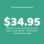 $34.95 for lifetime access — self-paced online starting solids course