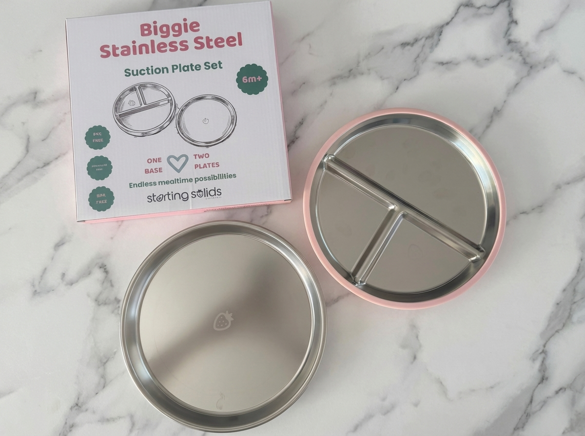 Biggie Stainless Steel Suction Plate Set