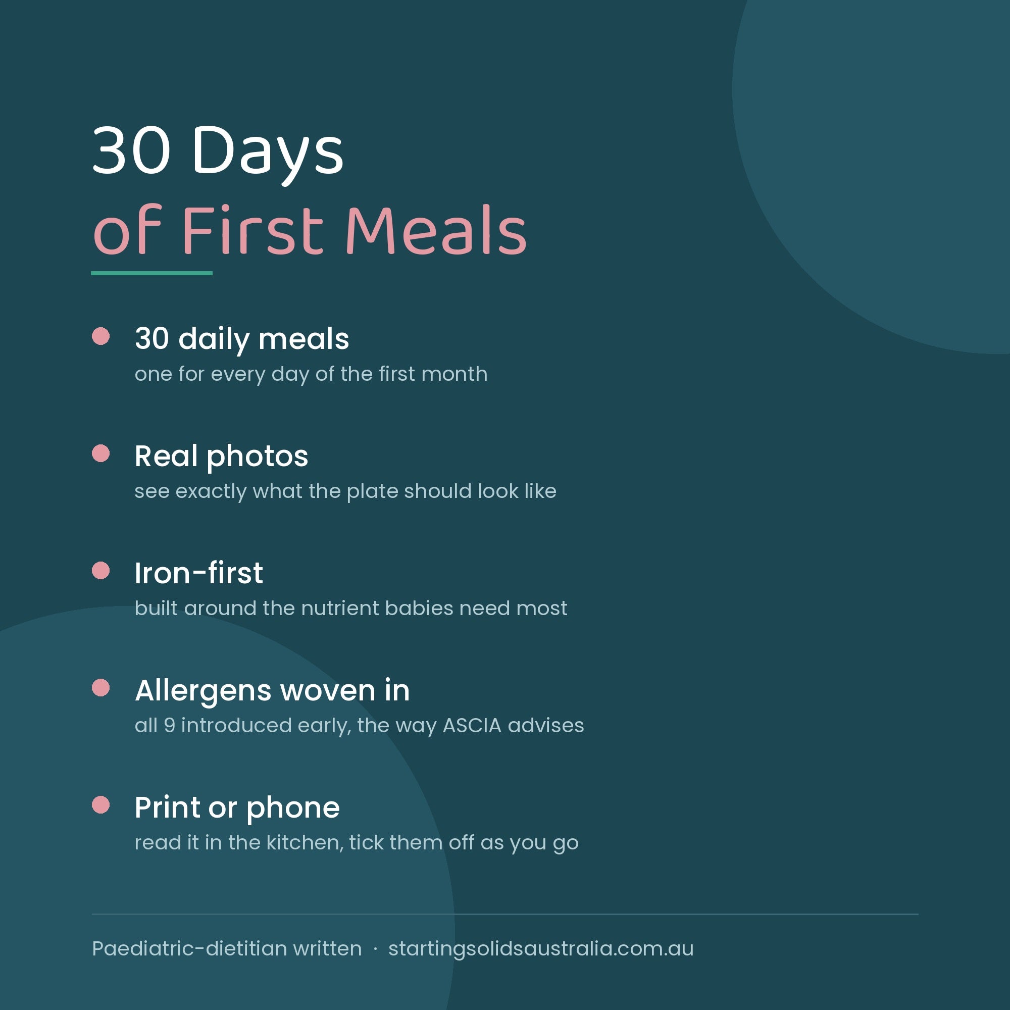 30 Days of First Meals E-Book