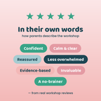 In their own words — how parents describe the Starting Solids Workshop, rated five stars