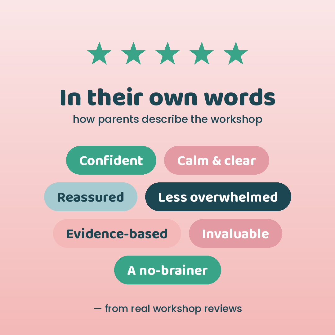 In their own words — how parents describe the Starting Solids Workshop, rated five stars