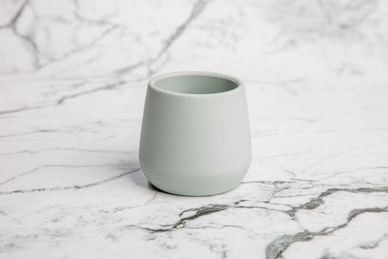 Bubbie Cup by Starting Solids Australia in grey on a marble bench