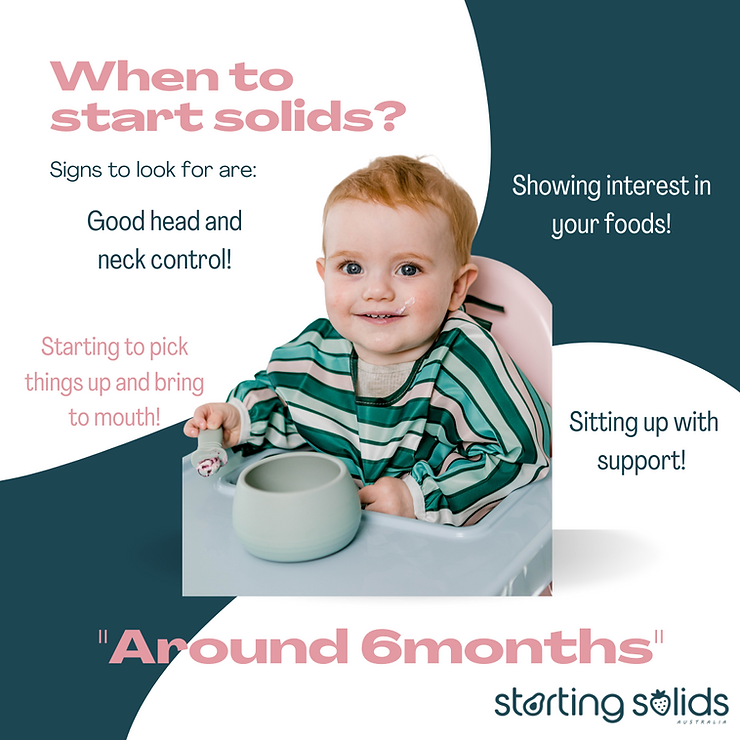 When should you start solids graphic by Starting Solids Australia.
