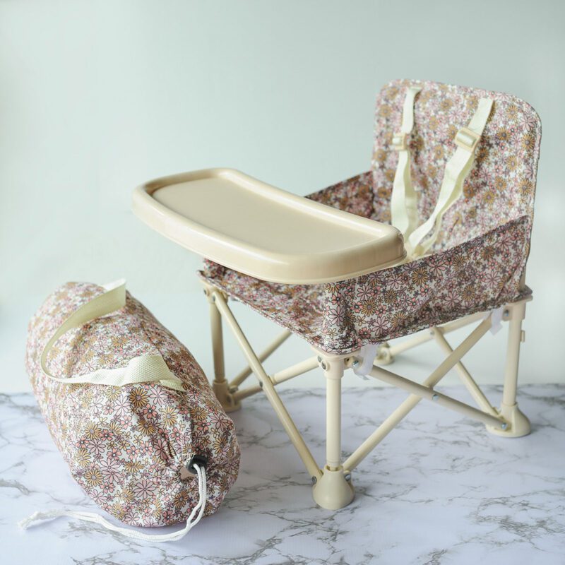Starting Solids Australia's Campie Chair in Dainty Daisies print with carry bag