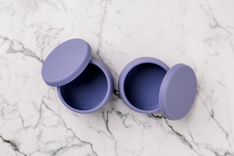 Purple silicone Suckie Scoop Mini Bowl Set ™ by Starting Solids Australia