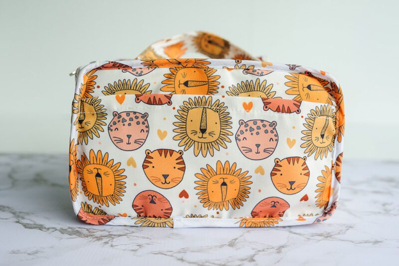 Starting Solids Australia's Insulated Lunch Bag in Jungle Cats print (side detail)