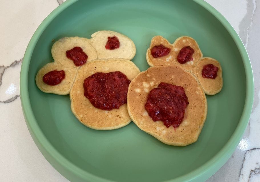 Baby friendly bunny paw Easter pancakes by Starting Solids Australia