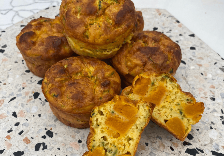 Roast Pumpkin and Zucchini Slice Muffins by Starting Solids Australia